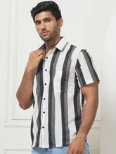 Striped Regular Fit Casual Shirt For Men-SF-953Grey